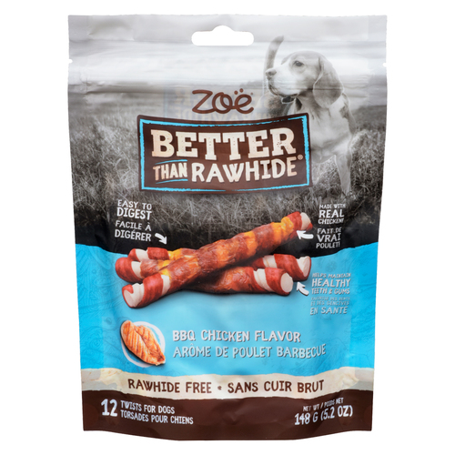 Zoe Dog Food Better Than Rawhide Twists BBQ Chicken