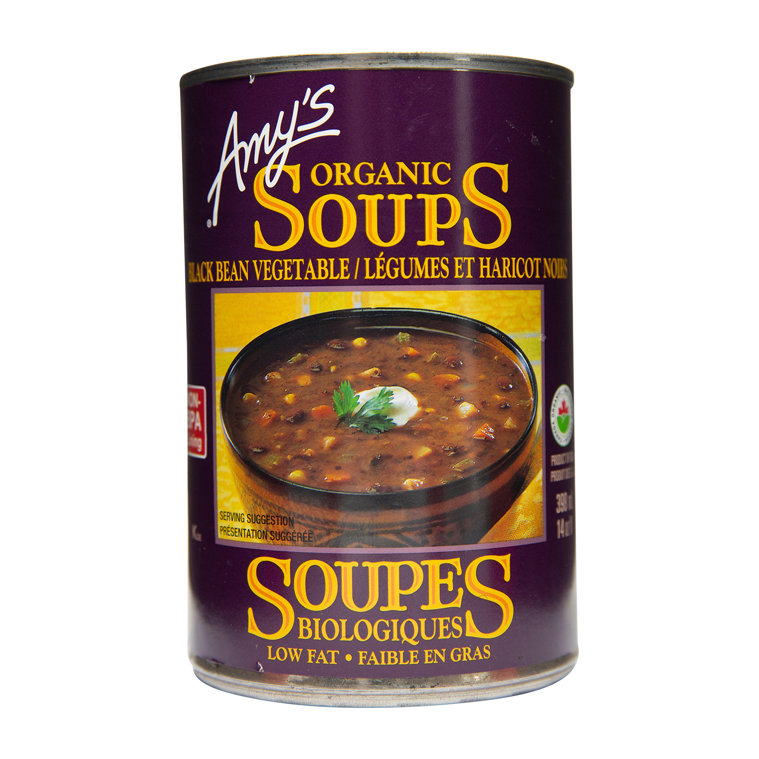 Amy's Kitchen Organic Low Fat Soup Black Bean Vegetable 398 ml