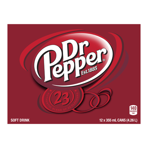 Dr. Pepper Soda, 355mL Cans