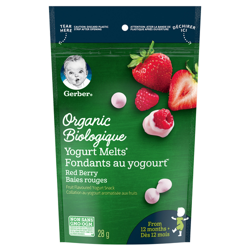 Buy Gerber Organic Toddler Snacks Yogurt Melts Red Berry 28 g