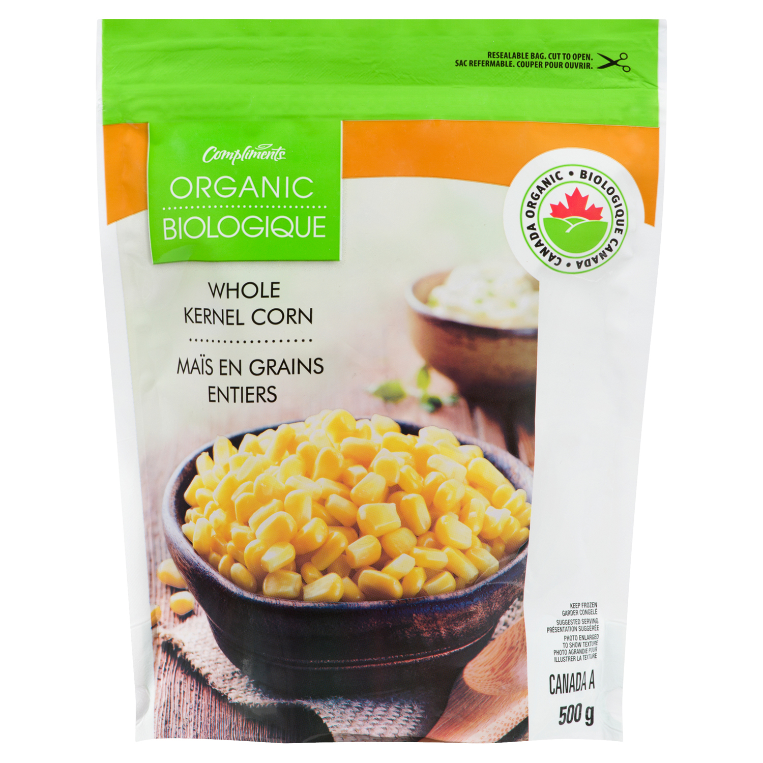 Compliments Organic Frozen Whole Kernel Corn