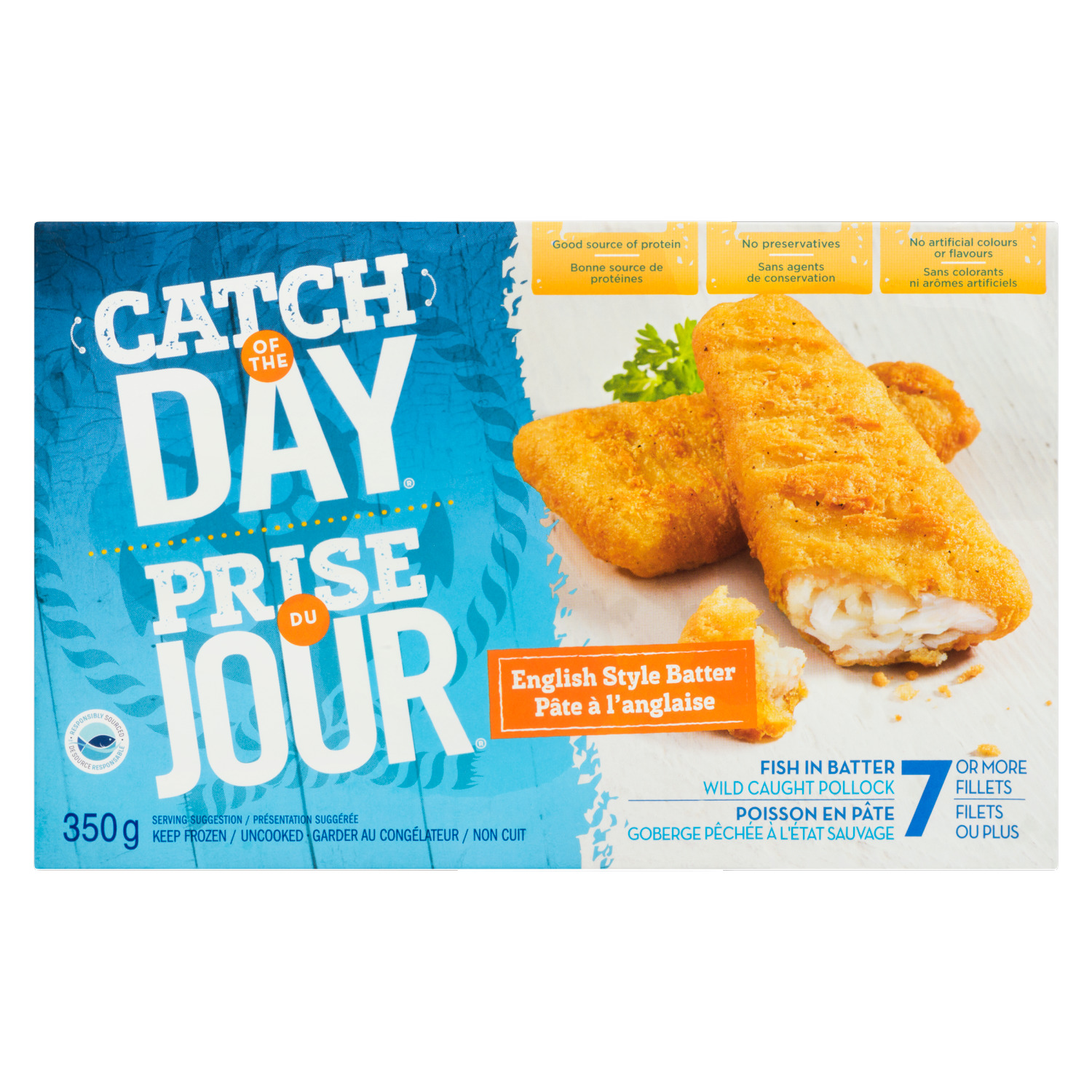 Catch Of The Day Frozen Pollock Fish In English Style Batter