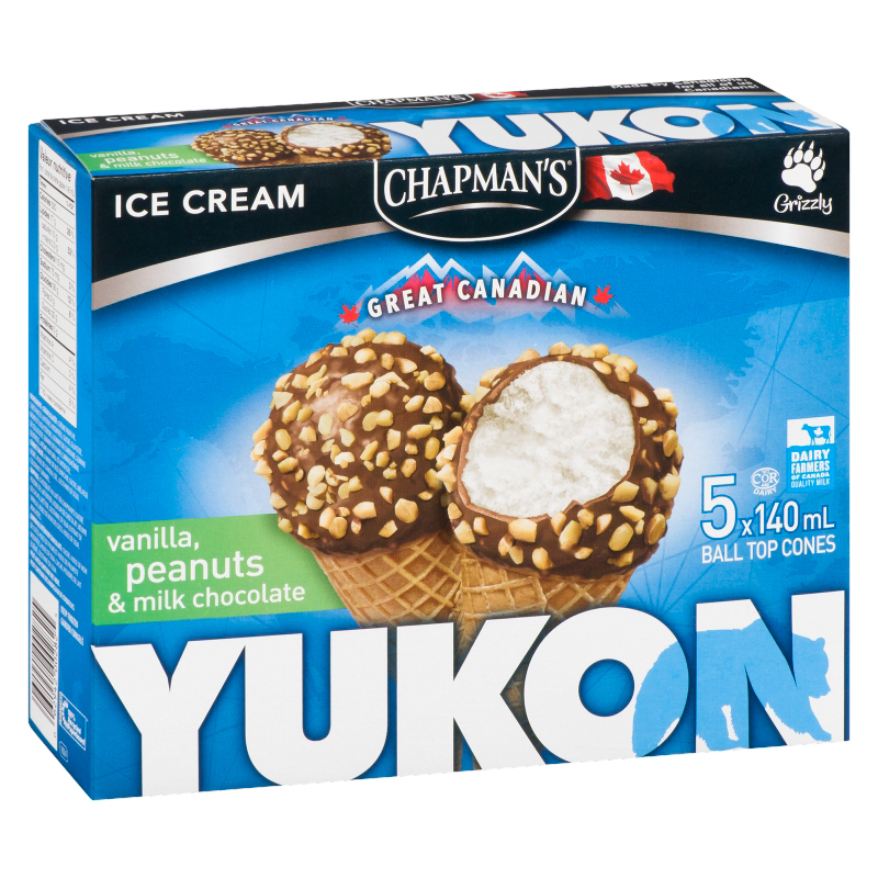 Buy Chapman's Yukon Ice Cream Cones Vanilla And Peanut 5 x 140 ml