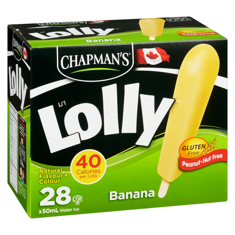Chapman's Gluten-Free Ice Bars Lil Lolly Banana