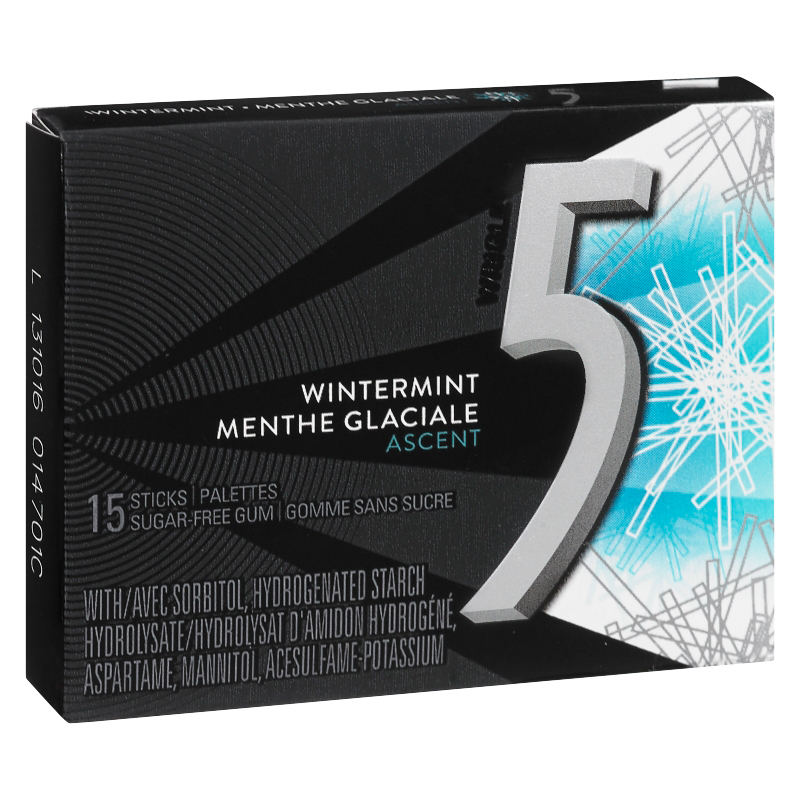 Buy 5 GUM Sugar Free Chewing Gum Wintermint-Ascent 15 Sticks 1 Pack ...
