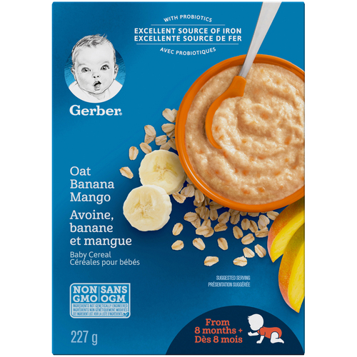 Gerber Stage 3 Baby Cereal Oat, Banana & Mango