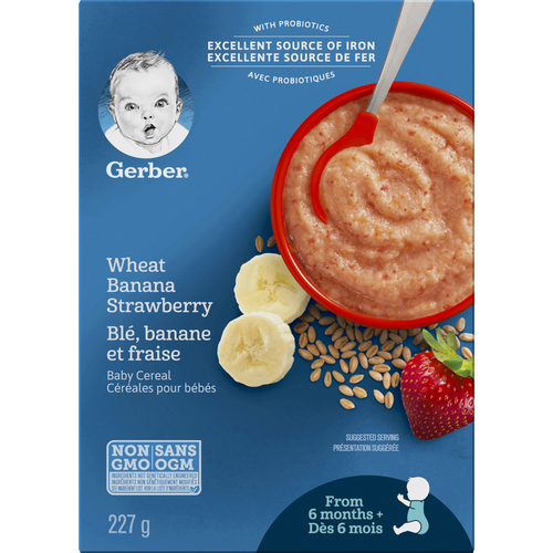 Gerber Stage 2 Baby Cereal Wheat, Banana & Strawberry