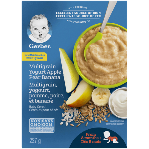 Gerber Stage 3 Baby Cereal Multigrain Yogurt Apple Pear & Banana