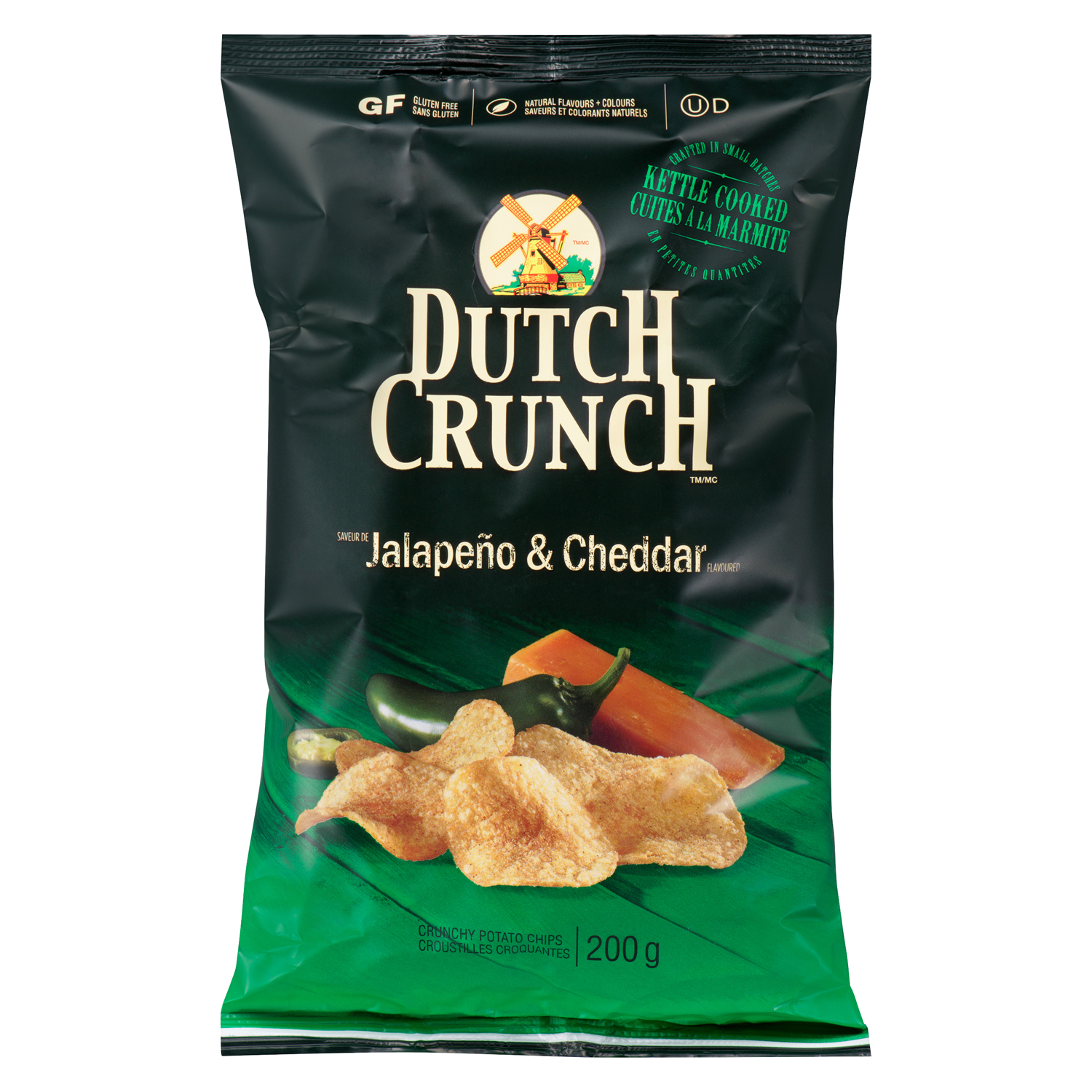 Old Dutch Gluten-Free Crunch Potato Chips Jalapeno & Cheddar 200 g