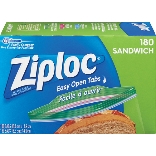 Buy Ziploc Sandwich Bags Easy Open Tabs 180 Bags | Thrifty Foods