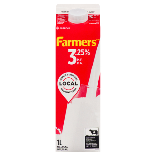Buy Farmers 3.25% Milk Partly Skimmed 1 L | Sobeys Inc.