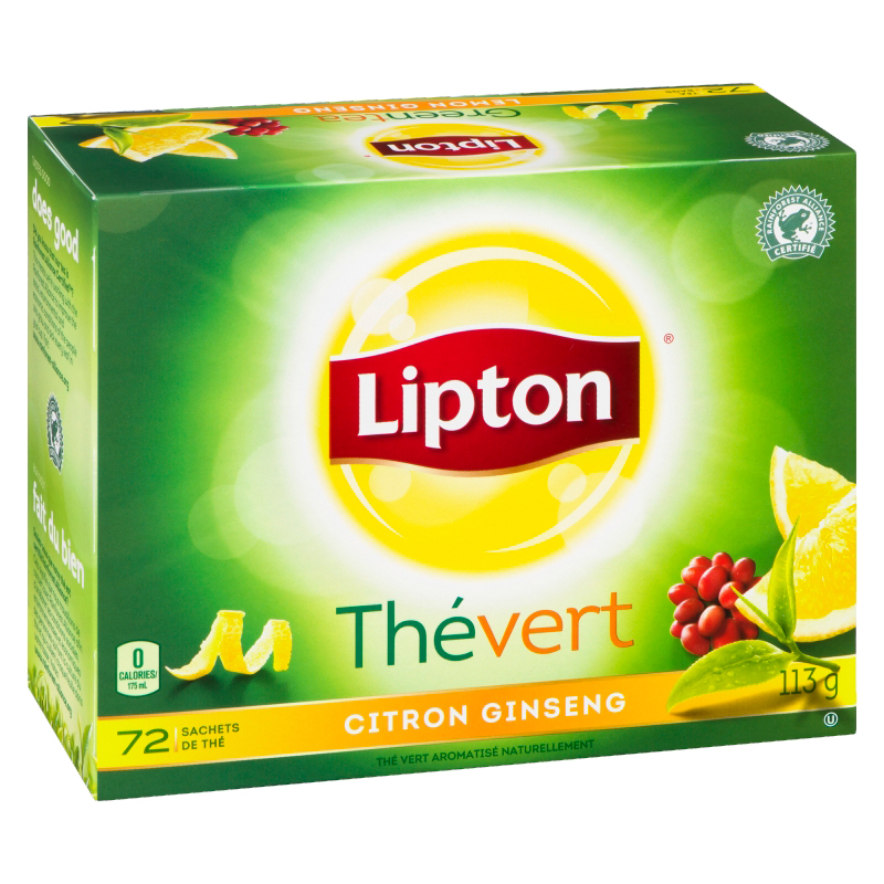 Buy Lipton Green Tea With Lemon & Ginseng 72 EA | Safeway Canada