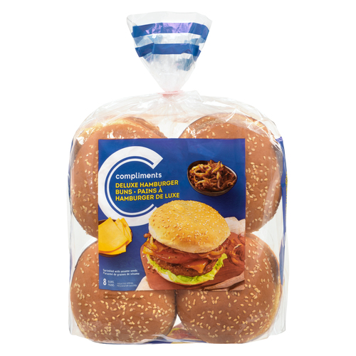 Compliments Deluxe Sesame Seed Hamburger Buns