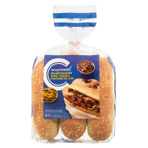 Compliments Deluxe Sesame Seed Sausage Buns
