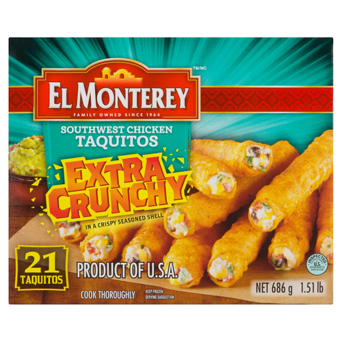 El Monterey Extra Crunchy Southwest Chicken Taquitos
