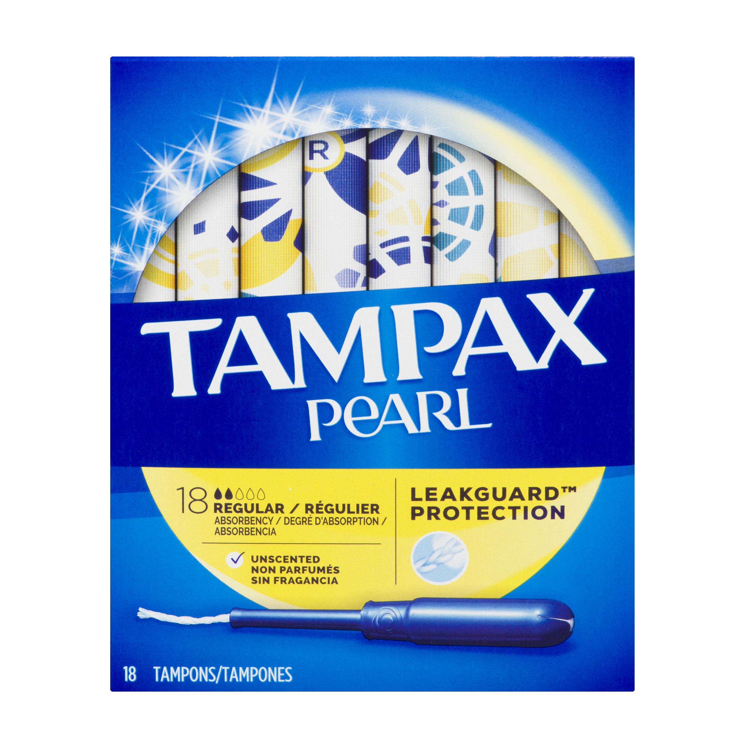 Tampax Tampax Pearl Leakguard Protection Tampons Regular Unscented