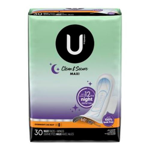 U by Kotex Premium Pads With Wings 30 Count