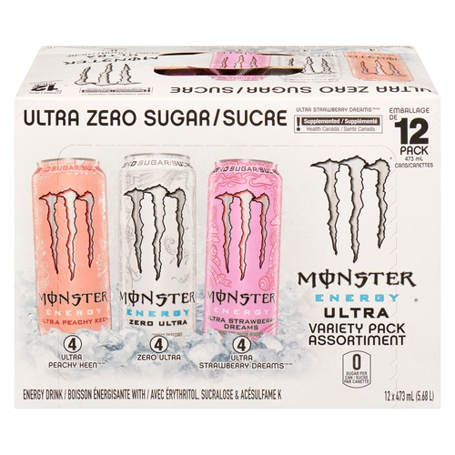 Buy Monster Energy Drink Ultra Zero Sugar Variety Pack 12 x 473 ml (cans) |  Sobeys Inc.