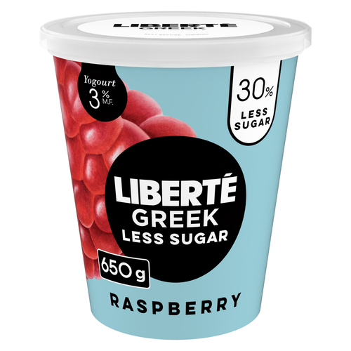 Liberte Greek Yogourt Raspberry Less Sugar