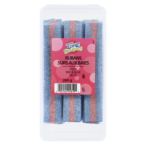 Les Aliments Johnvince Candy Fizzy Red & Blue Belts