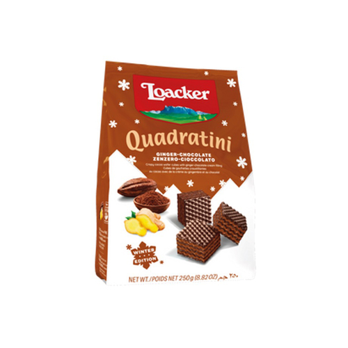 Buy Loacker Quadratini Wafer Ginger Chocolate 250 g | Foodland
