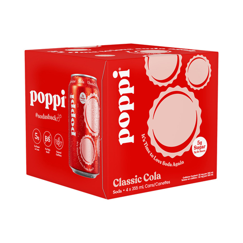 Poppi Classic Cola Soda, 355mL