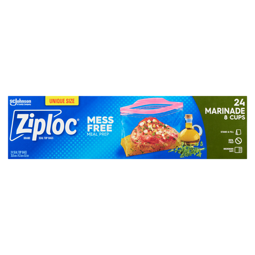 Buy Ziploc Disposable Marinade Seal Top Bags 8 Cups 24 Count | Safeway ...
