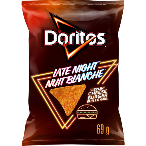 Doritos Late Night Sizzlin' Cheeseburger Flavoured Tortilla Chips