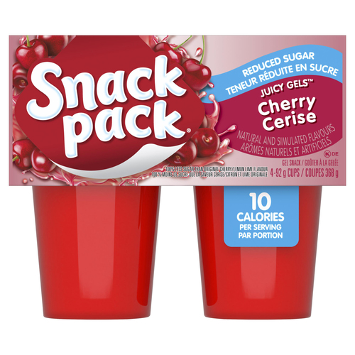 Buy Snack Pack Juicy Gels Reduced Sugar Cherry 4 x 92 g | Safeway