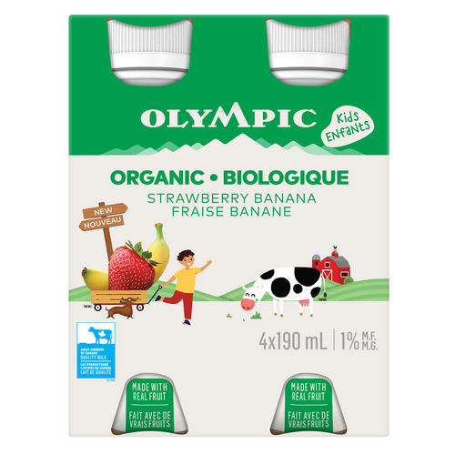 Olympic Kids Organic Drinkable Yogurt Strawberry Banana