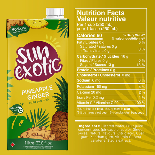Buy Sun Exotic Juice Drink Pineapple Ginger 1 L | Foodland