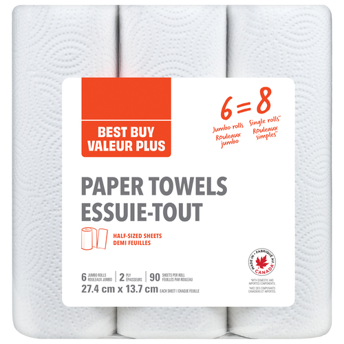 Best Buy Paper Towel 2-Ply 6 Rolls x 90 Sheets 