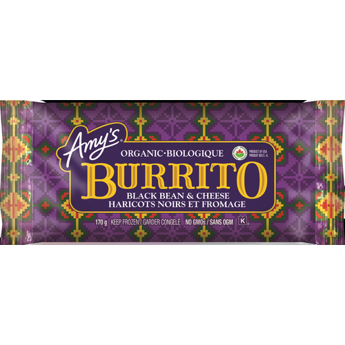 Amy's Kitchen Organic Frozen Burrito Black Bean With Cheese