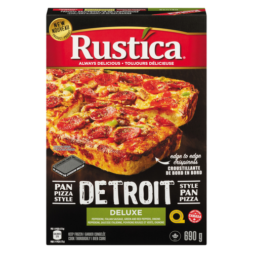Rustica Frozen Detroit Style Pan Pizza Deluxe