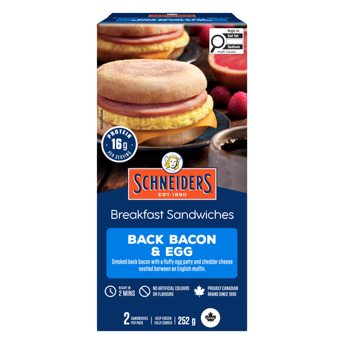 Schneiders Back Bacon & Egg Breakfast Sandwiches