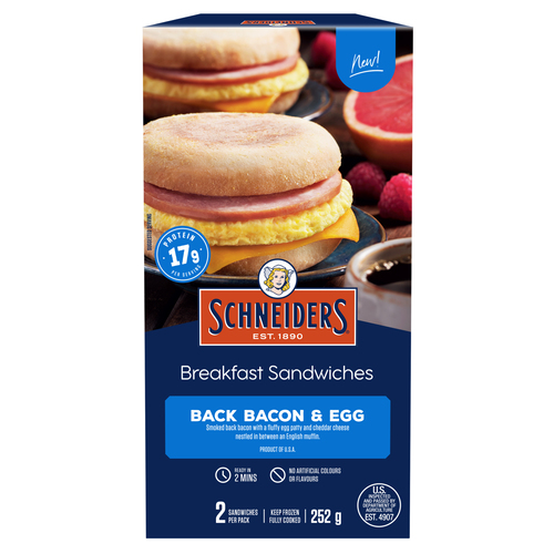 Schneiders Back Bacon & Egg Breakfast Sandwiches
