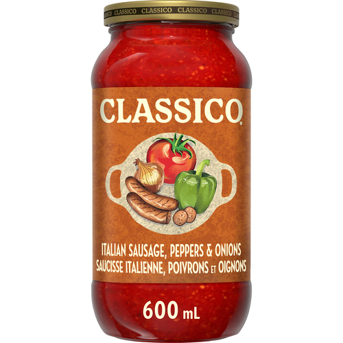 Classico Pasta Sauce Italian Sausage Pepper & Onion 600 ml