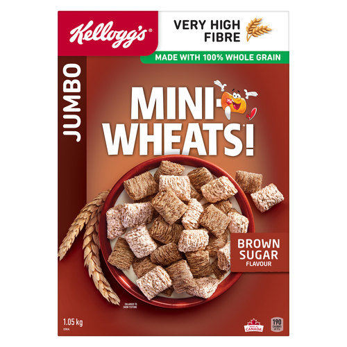 Kellogg's Mini Wheats Brown Sugar Cereal, Jumbo Size