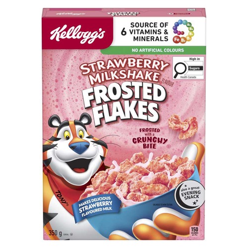 Kellogg's Frosted Flakes Cereal Strawberry Milkshake
