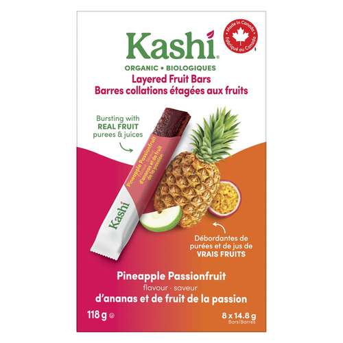 Kashi Organic Layered Fruit Bars Pineapple Passionfruit 8 x 14.8 g 