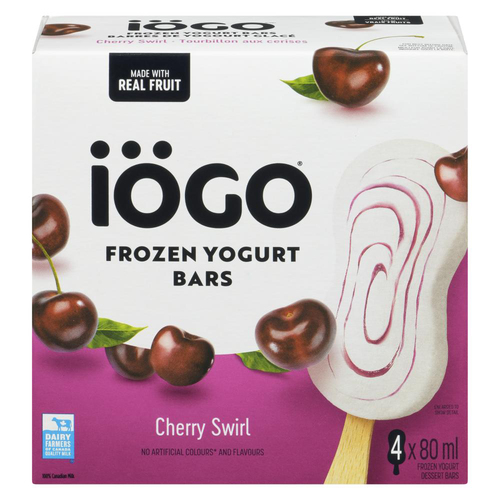 Iogo Frozen Yogurt Bars Cherry Swirl