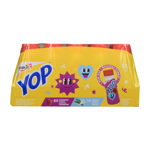 Buy Yop Drinkable Yogurt Raspberry Vanilla 15 x 93 ml | Foodland