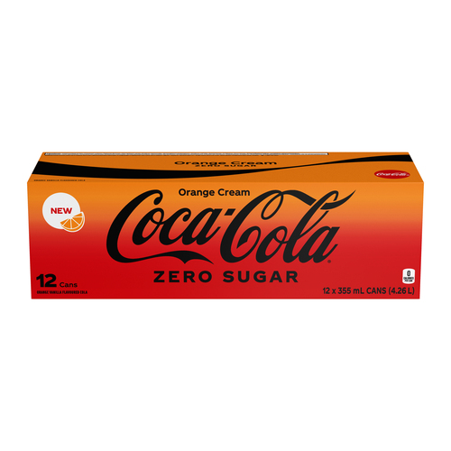 Buy Coca Cola Zero Sugar Soft Drink Orange Cream 12 x 355 ml (cans
