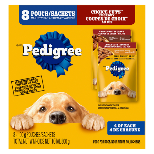 Pedigree Adult Wet Dog Food Choice Cuts in Gravy Filet Mignon and Grilled Chicken Flavour