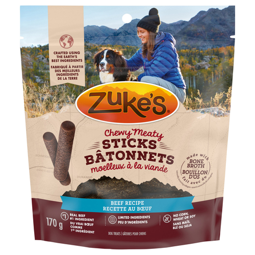 Zuke's Chewy Meaty Sticks Dog Treats Beef Recipe