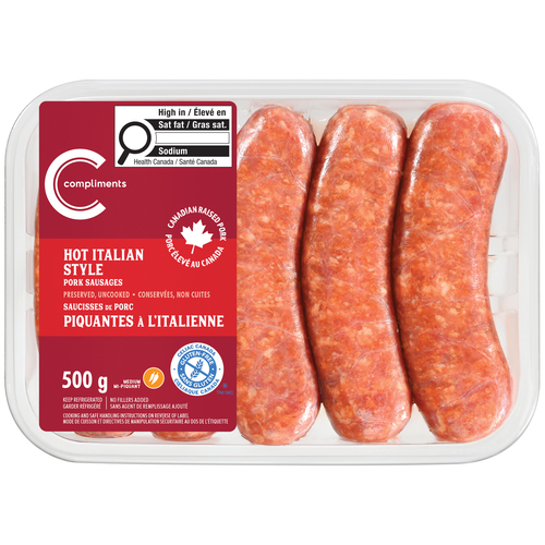 Compliments Frozen Pork Sausage Mild Italian