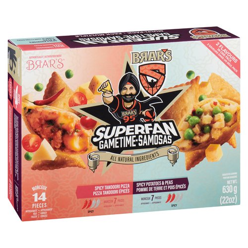 Buy Brar's Frozen Samosas Superfan Gametime Spicy Tandoori Pizza