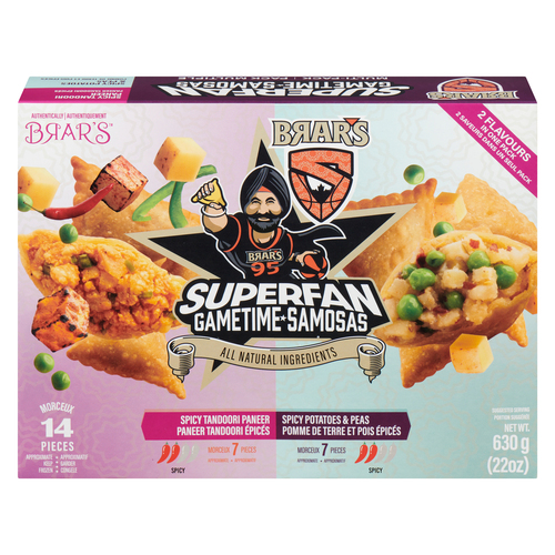 Brar's Frozen Samosas Superfan Gametime Spicy Tandoori Pizza