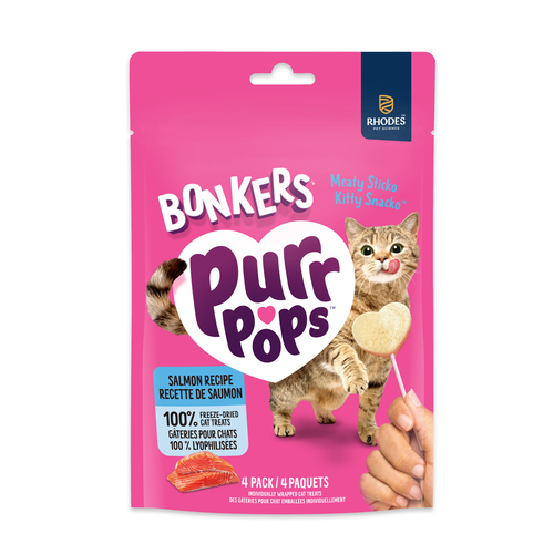 Bonkers Purr Pops Cat Treats Lip Smackin' Salmon