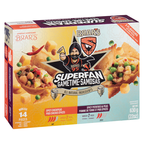 Buy Brar's Superfan Gametime Frozen Samosas Spicy Chickpeas And